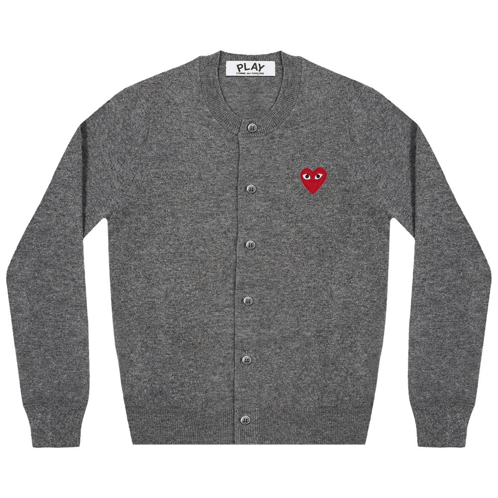 Comme des Garçons PLAY Heart Cardigan Grey