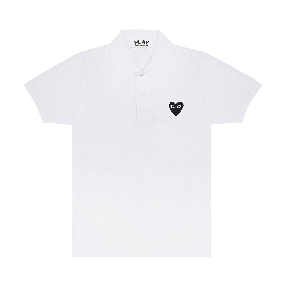 Comme des Garçons PLAY Black Emblem Polo Shirt White