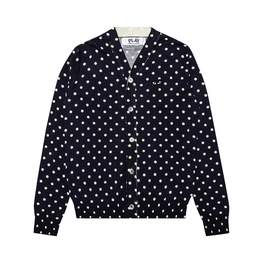 Comme des Garçons PLAY Polka Dot Cardigan Black Heart Navy
