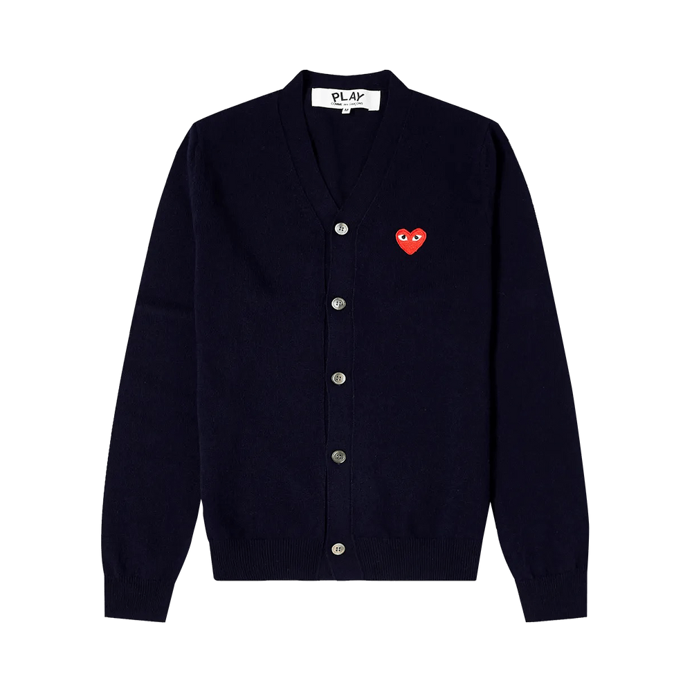 Comme des Garçons PLAY Wide Fit Heart Patch Cardigan Navy