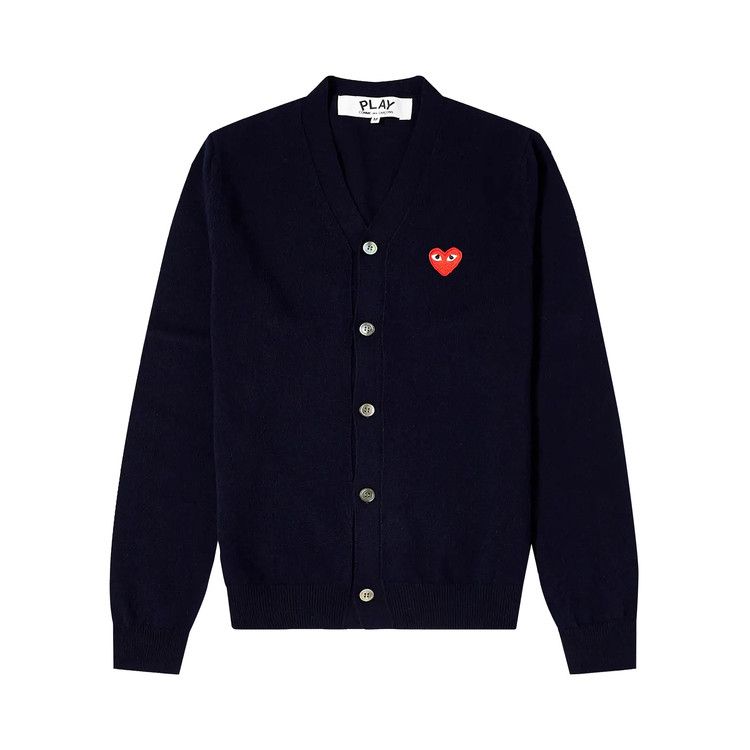 Comme des Garçons PLAY Wide Fit Heart Patch Cardigan Navy