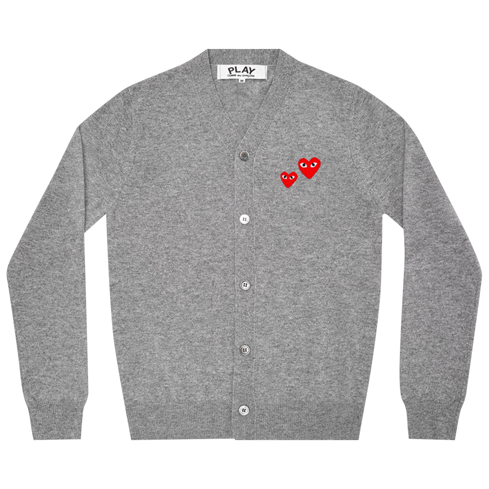 Comme des Garçons PLAY Duo Heart Cardigan Grey