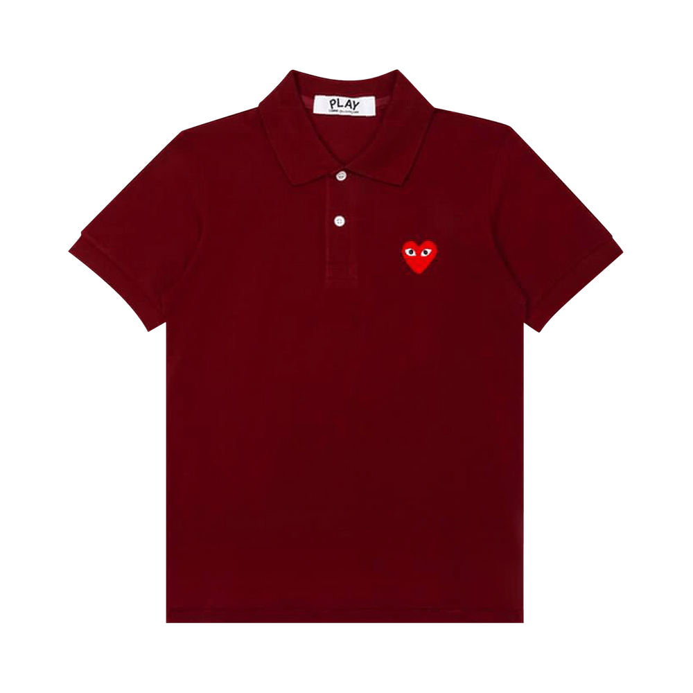 Comme des Garçons PLAY Red Heart Polo Shirt Burgundy