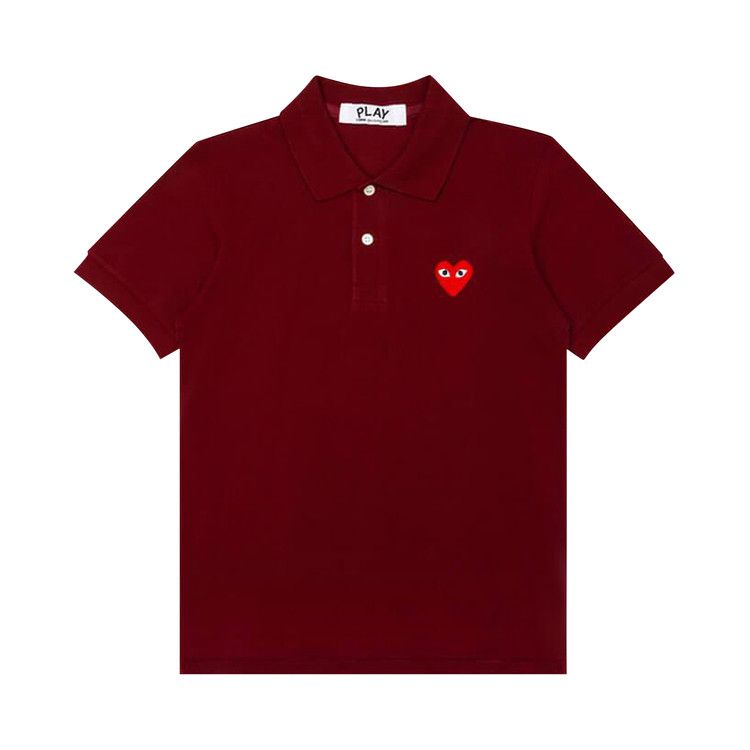 Comme des Garçons PLAY Red Heart Polo Shirt Burgundy