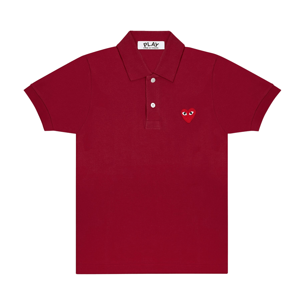 Comme des Garçons PLAY Big Heart Polo Burgundy
