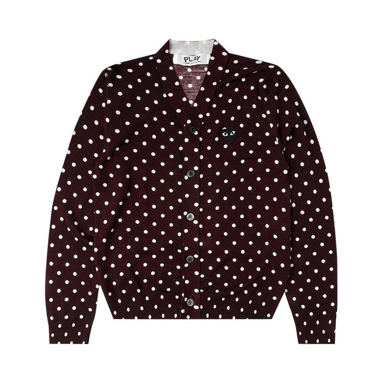 Comme des Garçons PLAY Polka Dot Cardigan Black Heart Burgundy