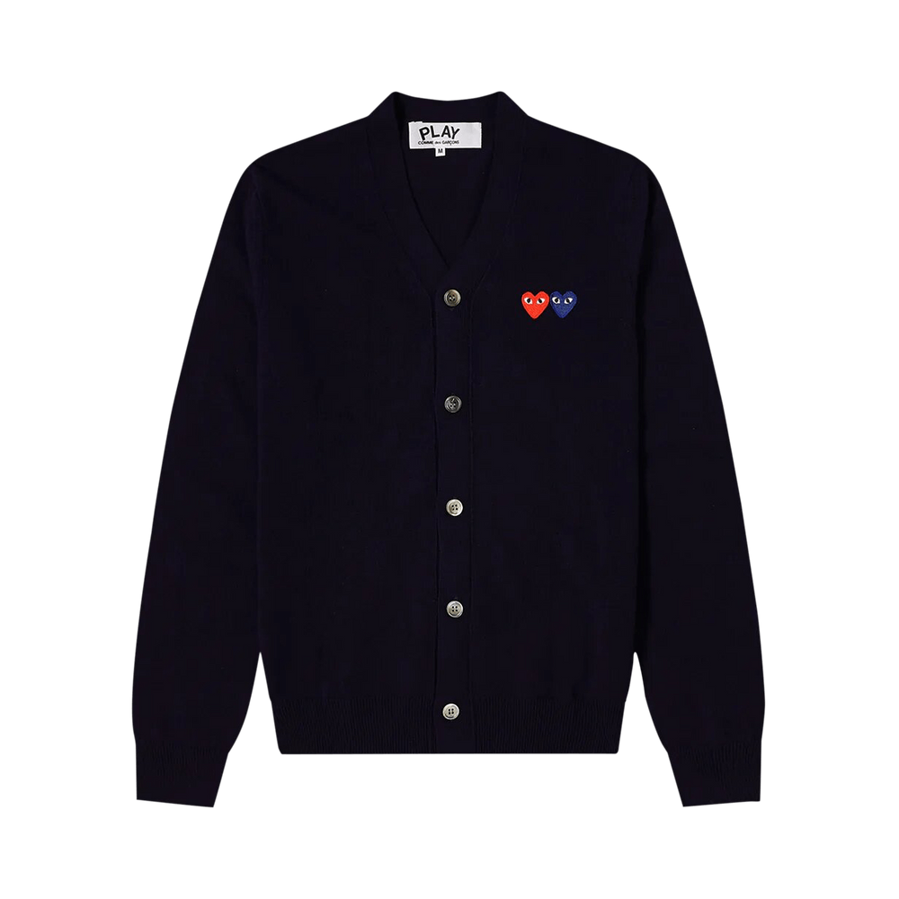 Comme des Garçons PLAY Cardigan With Red Heart Navy