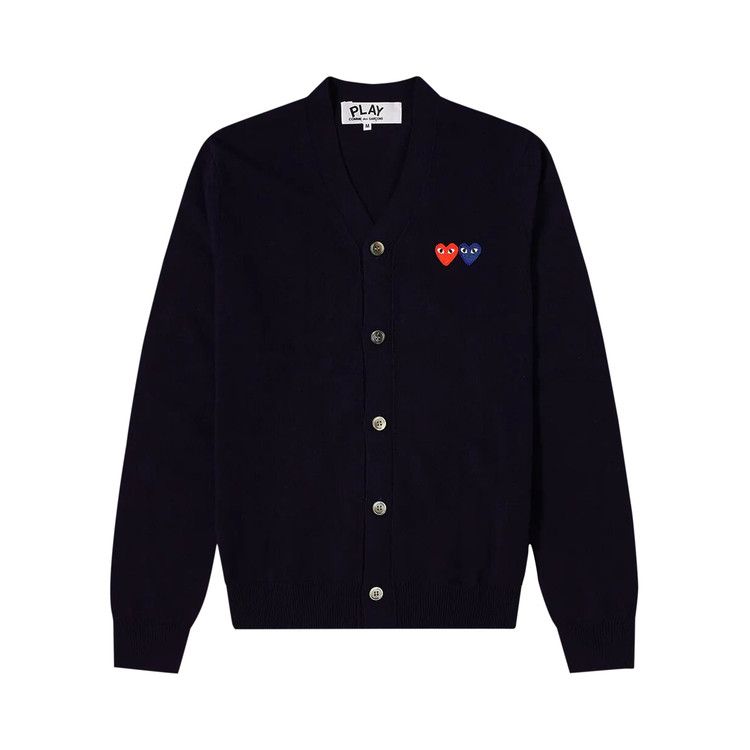 Comme des Garçons PLAY Cardigan With Red Heart Navy