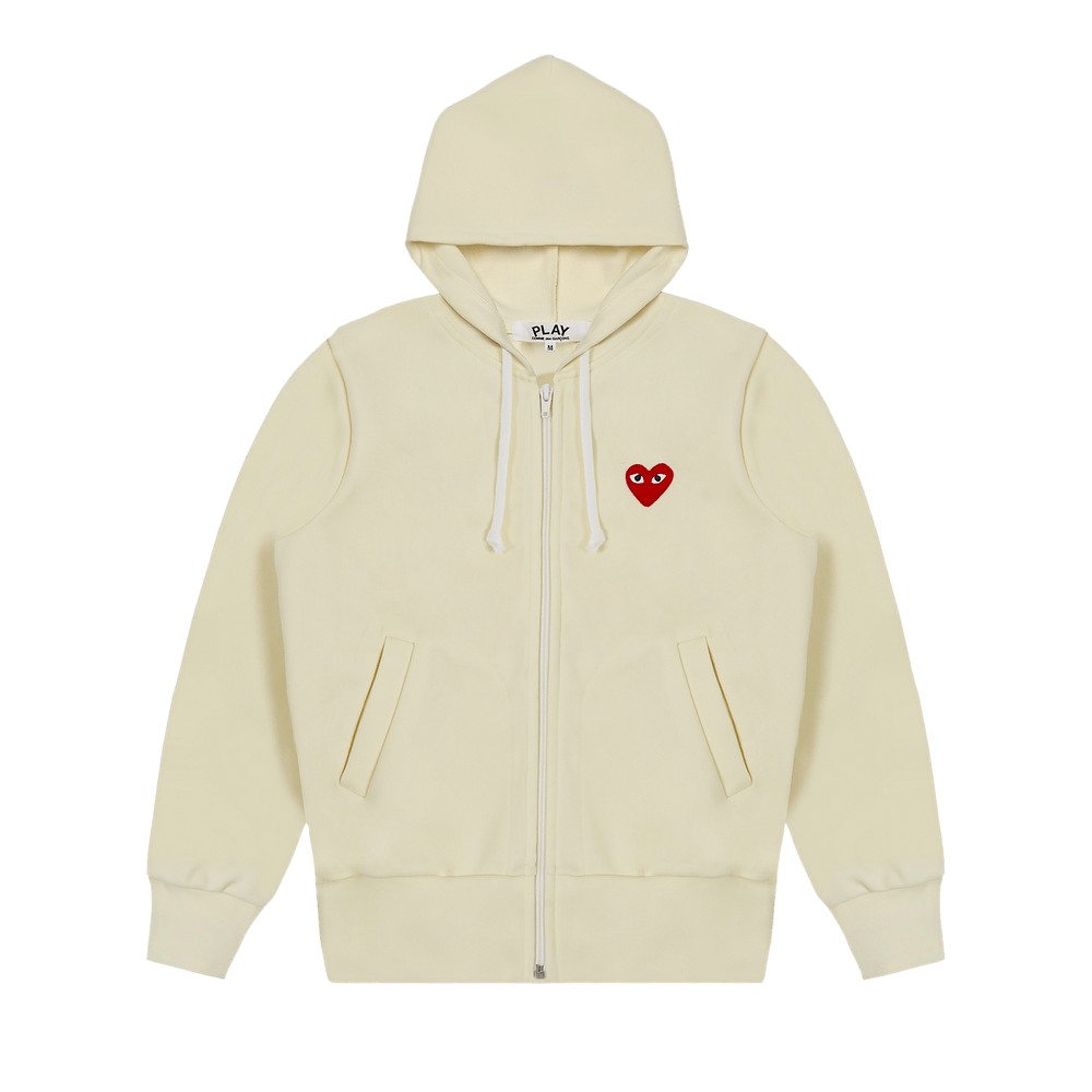 Comme des Garçons PLAY Zip Up Hoodie Ivory