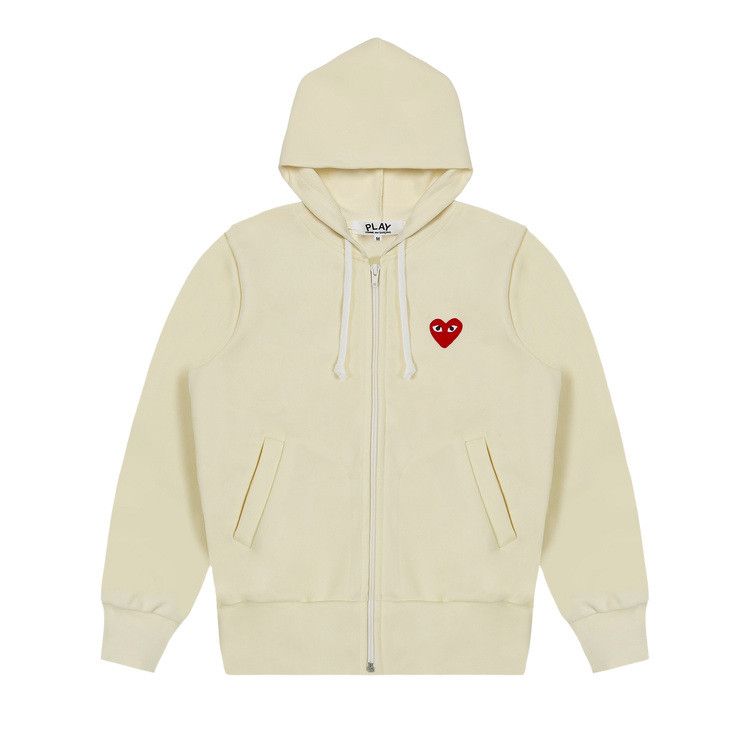 Comme des Garçons PLAY Zip Up Hoodie Ivory