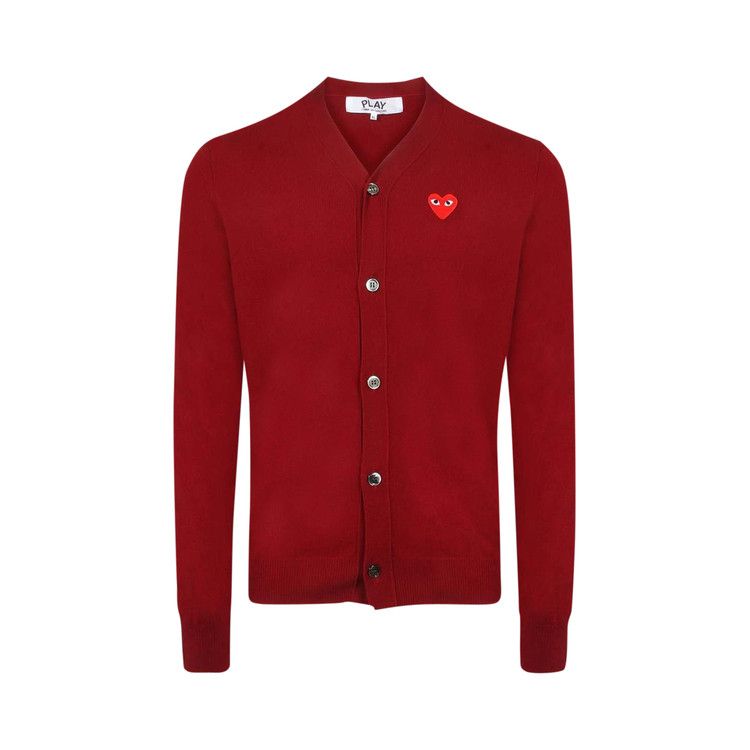 Comme des Garçons Cardigan With Red Heart Burgundy