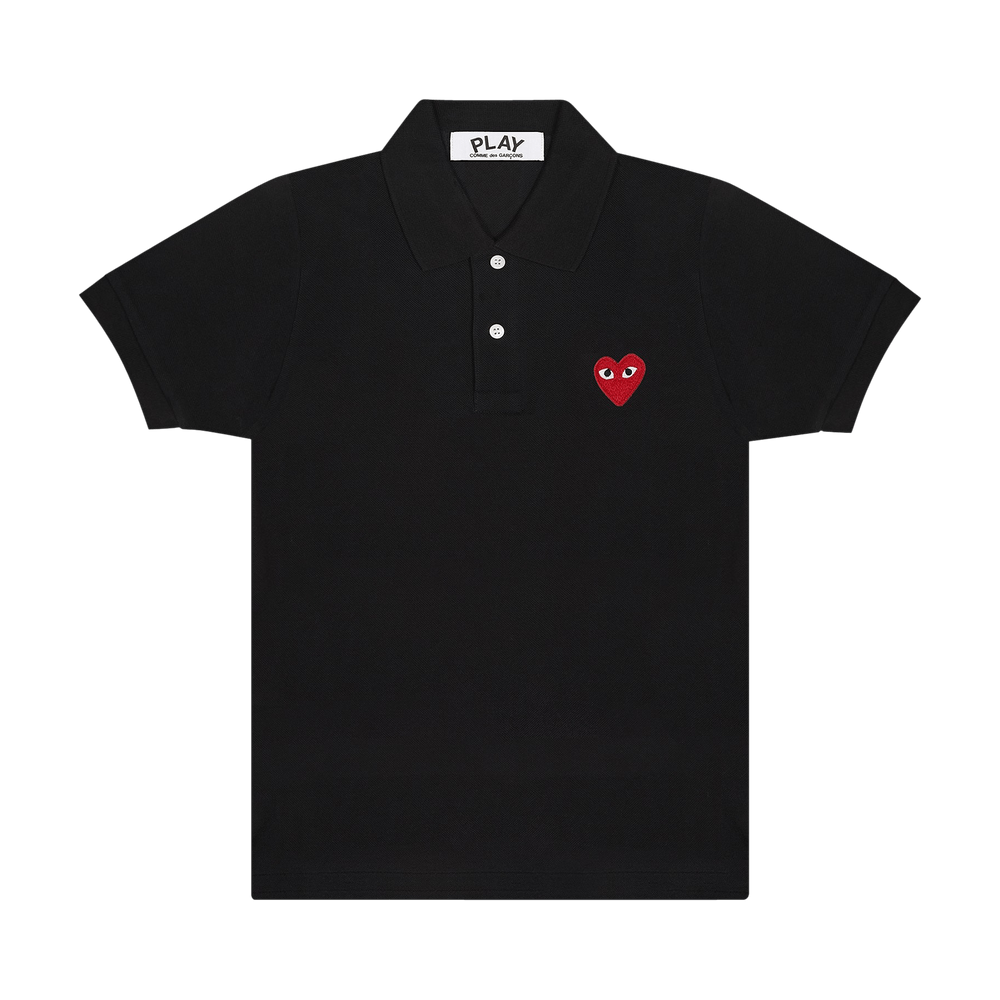 Comme des Garçons PLAY Emblem Polo T-Shirt Black