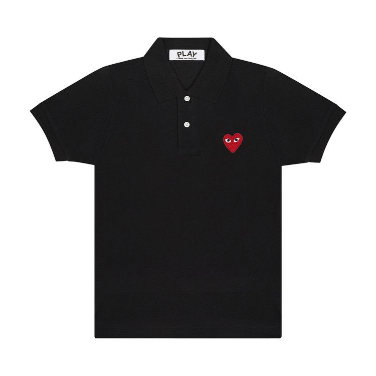Comme des Garçons PLAY Emblem Polo T-Shirt Black