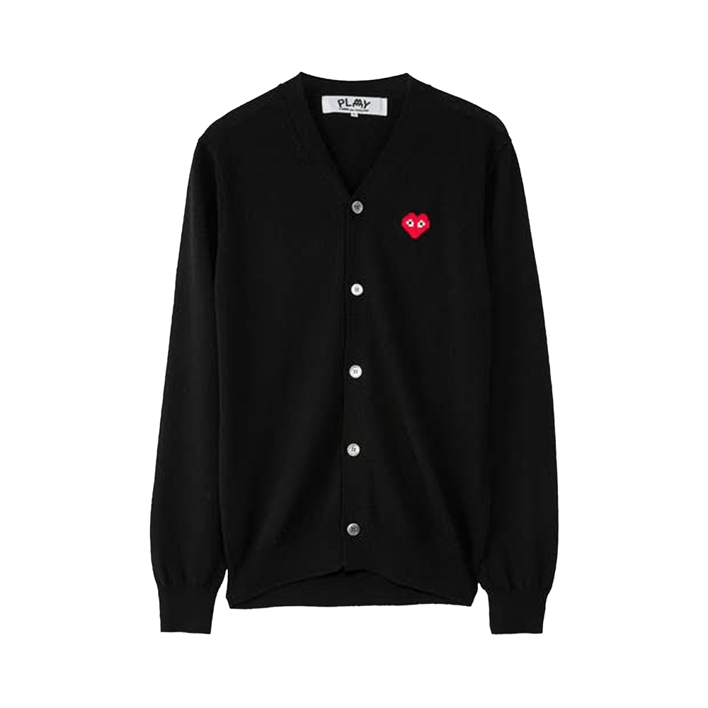 Comme des Garçons PLAY x Invader Pixelated Heart Cardigan Black