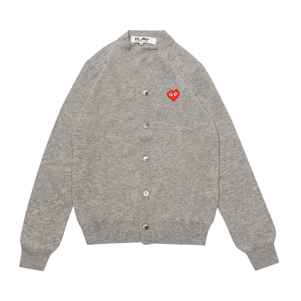 Comme des Garçons PLAY x Invader Cardigan Grey