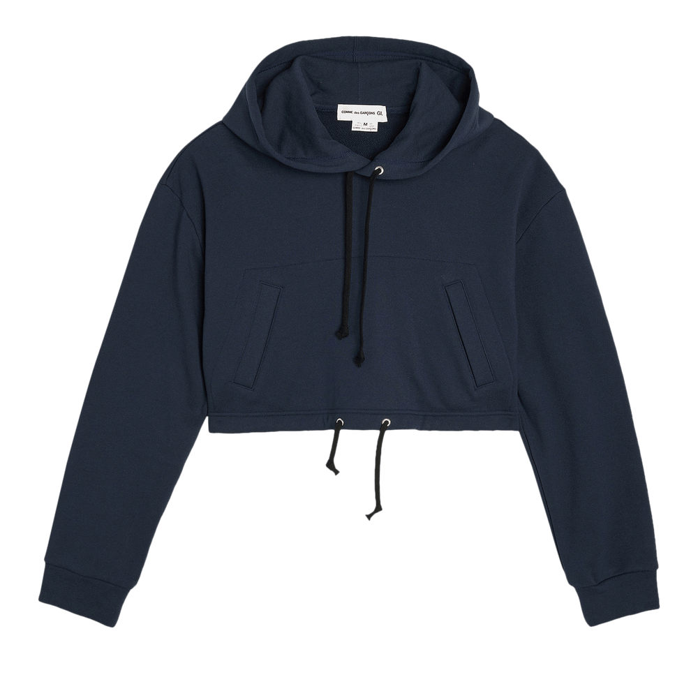 Comme des Garçons Girl Back Pile Hoodie Navy