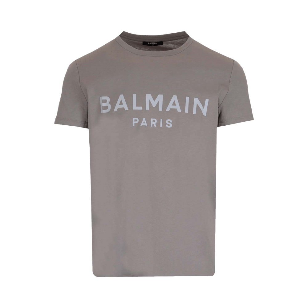 Balmain Printed T-Shirt Gris Fonce/Blau Clair