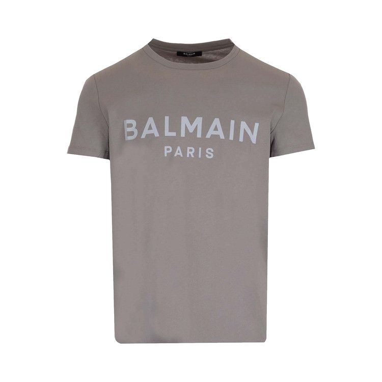 Balmain Printed T-Shirt Gris Fonce/Blau Clair